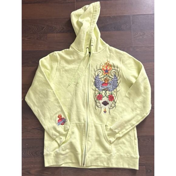 2013 Women’s Harley Davidson Hoodie Southern Tier Binghamton NY SZ L ARGE Green - Picture 1 of 11